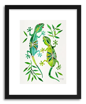Art print Green Geckos by artist Cat Coquillette
