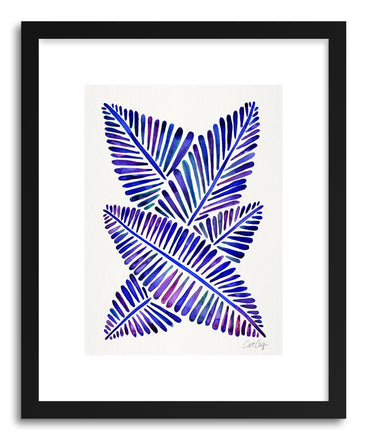 Art print Indigo Banana Leaves by artist Cat Coquillette
