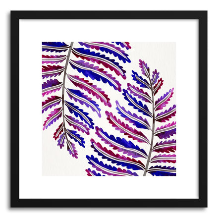 Art print Indigo Fern Leaf Pattern by artist Cat Coquillette