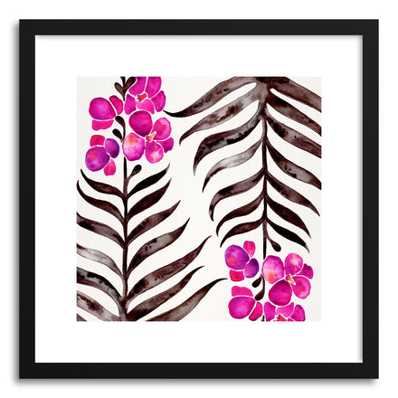 Art print Magenta Black Orchid Bloom Pattern by artist Cat Coquillette