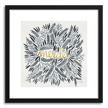 Art print Merde grey Gold white by artist Cat Coquillette