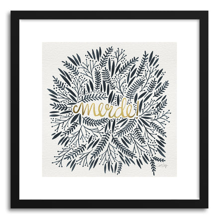 Art print Merde grey Gold white by artist Cat Coquillette