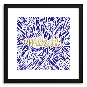 Art print Merde navy Gold  by artist Cat Coquillette