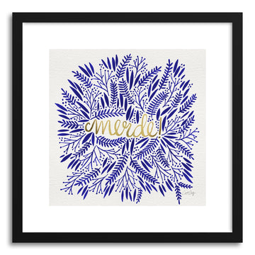 Art print Merde navy Gold by artist Cat Coquillette