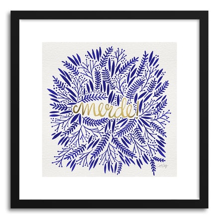 Art print Merde navy Gold by artist Cat Coquillette