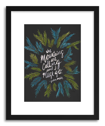 Art print Mountains charcoal by artist Cat Coquillette