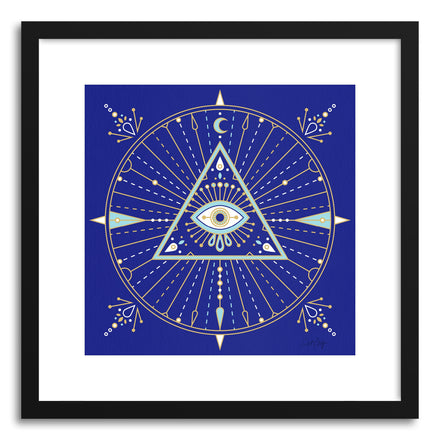 Art print Navy Evil Eye Mandala by artist Cat Coquillette