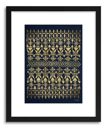 Art print Norwegian Gold on Navy by artist Cat Coquillette