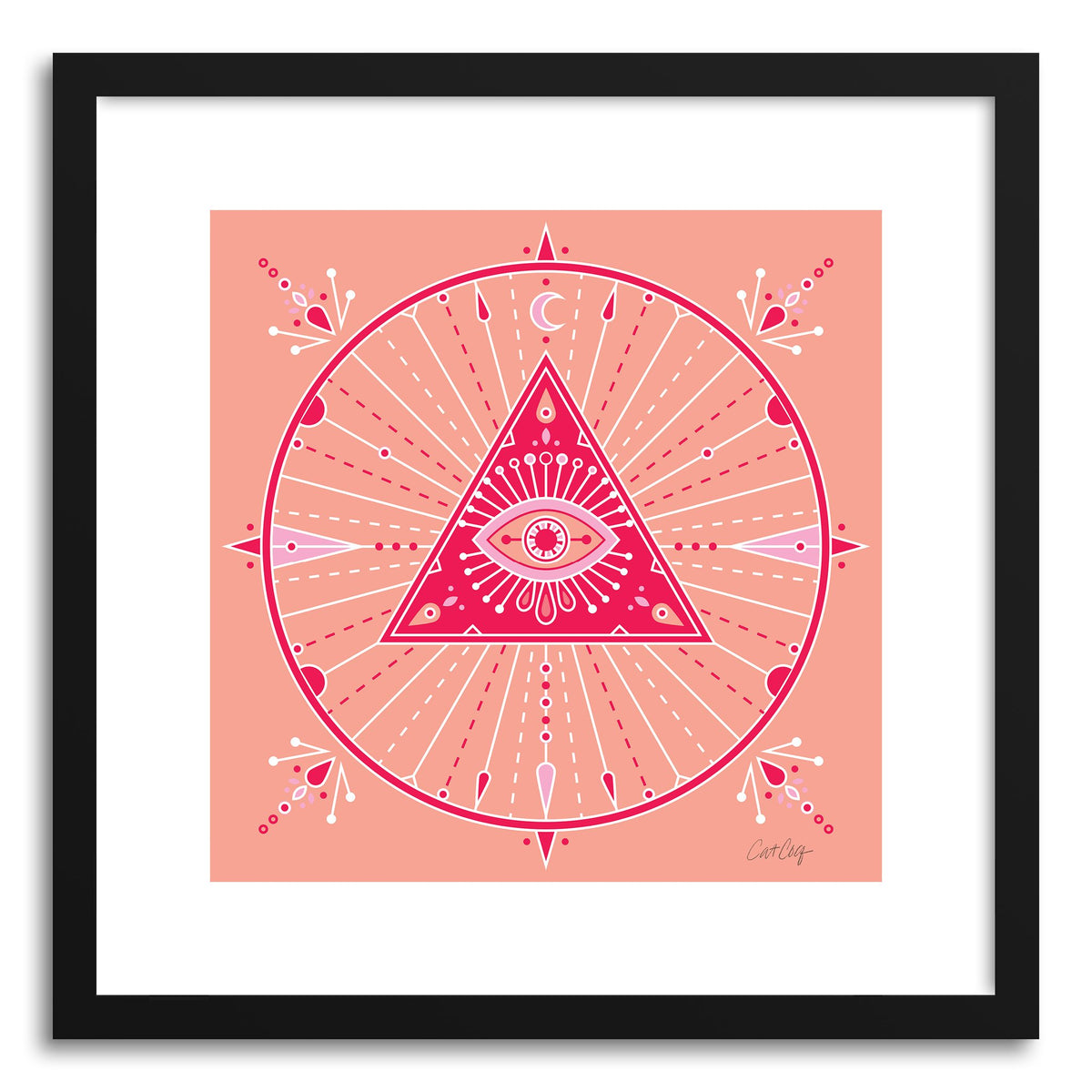 Fine art print Pink Evil Eye Mandala by artist Cat Coquillette