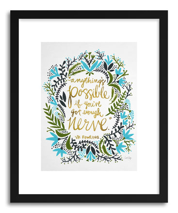 Fine art print J K Rowling Green On White by artist Cat Coquillette