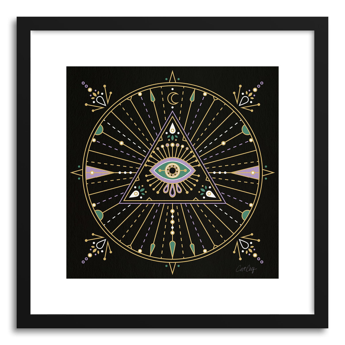 Fine art print Black Evil Eye Mandala by artist Cat Coquillette