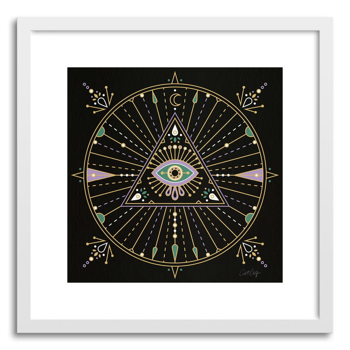 Fine art print Black Evil Eye Mandala by artist Cat Coquillette