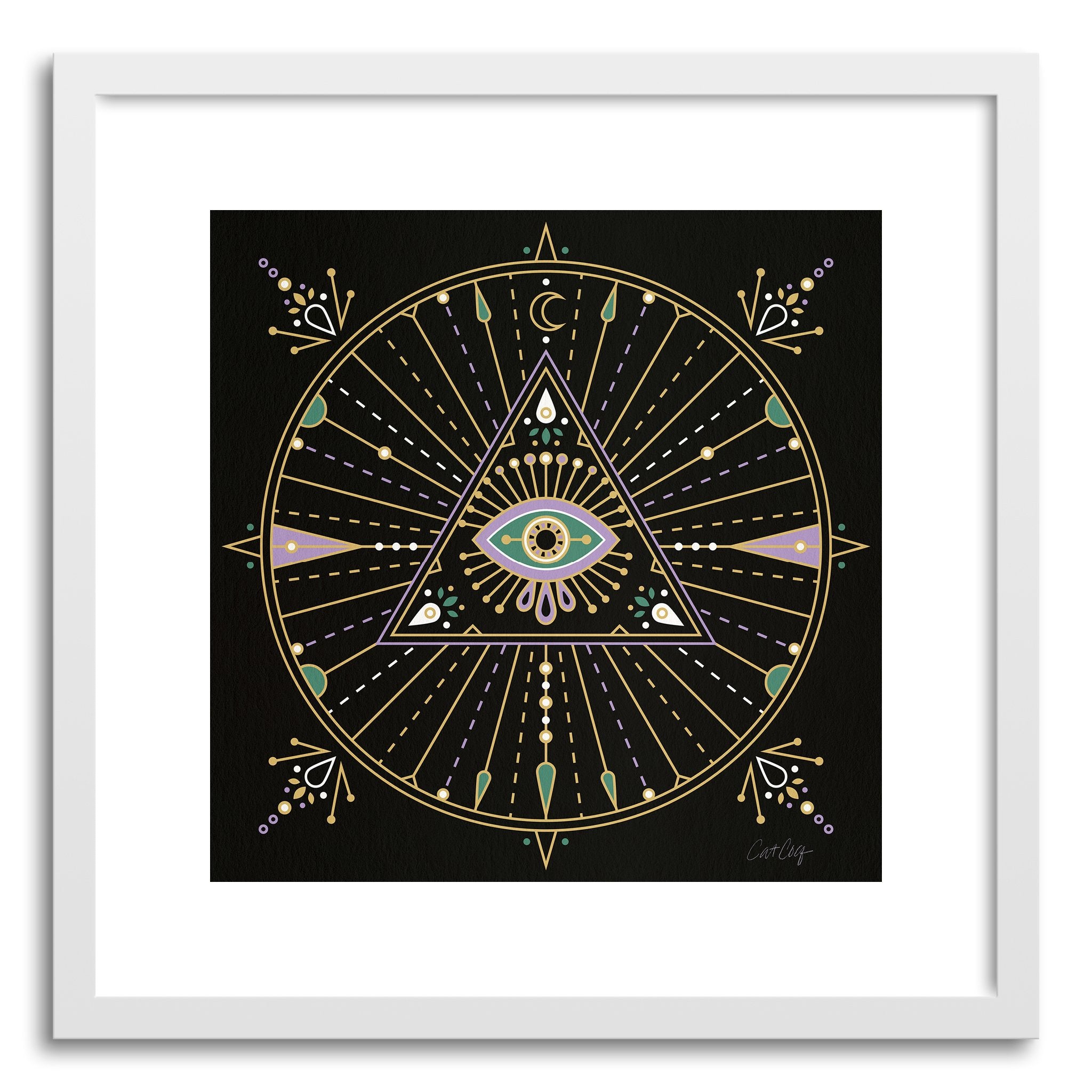 Fine art print Black Evil Eye Mandala by artist Cat Coquillette