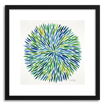Art print Blue Watercolor Burst by artist Cat Coquillette