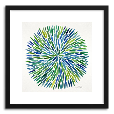 Art print Blue Watercolor Burst by artist Cat Coquillette