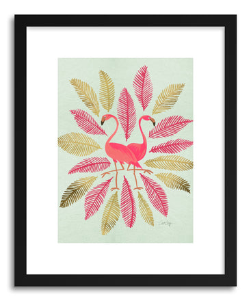 Art print Flamingos Pink Gold by artist Cat Coquillette