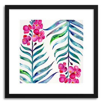 Art print Fuchsia Indigo Orchid Bloom Pattern by artist Cat Coquillette