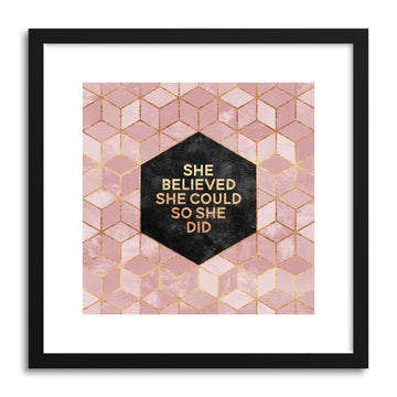 Art print She Believed She Could by artist Elisabeth Fredriksson