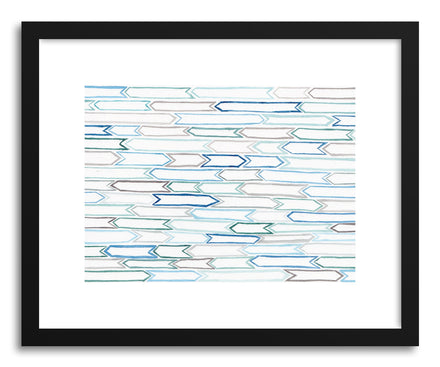 Art print Flags by artist Sylvie Lee in black wood frame
