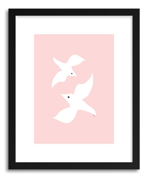 Fine art print Love Birds PInk by artist Linda Gobeta