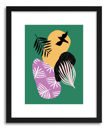 Fine art print Tropical Bird In Green by artist Linda Gobeta