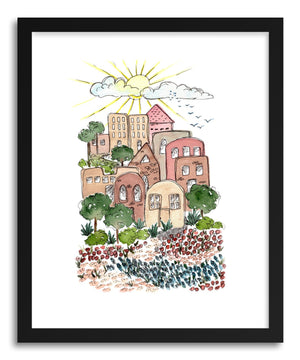 Fine art print Brownstone Village by artist Peggy Dean