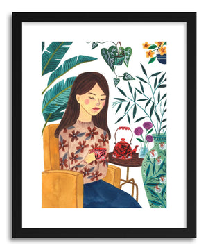 Fine art print Tea Time Lady by artist Ploypisut