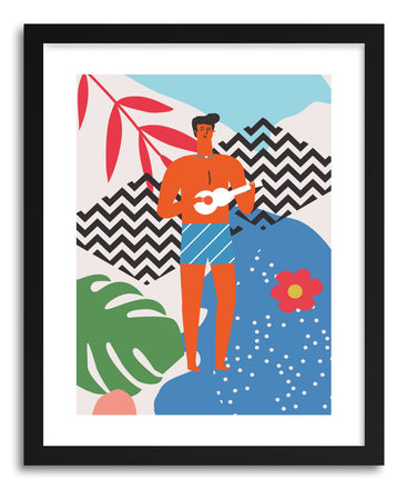 Fine art print Guitar Man by artist Seija Chowdhury