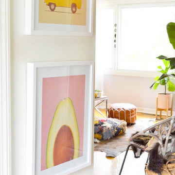 Art Crate Avocado piece framed white living room collection