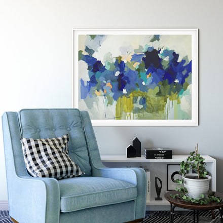 Art print Blue Muse by artist Pamela Munger in white frame