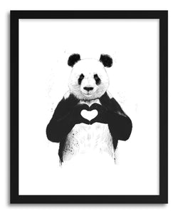 hide - Art print All You Need Is Love by artist Balazs Solti in natural wood frame
