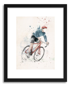 hide - Art print I Want To Ride My Bicycle by artist Balazs Solti in white frame