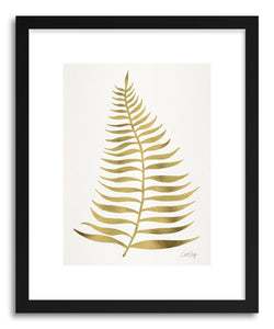 hide - Art print Gold Palm Leaf by artist Cat Coquillette in white frame