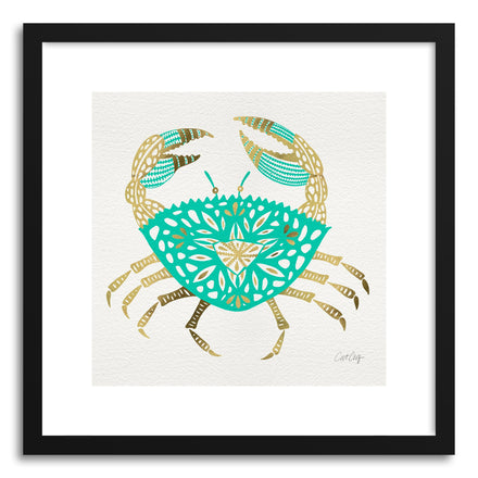 Art print Gold Turquoise Crab by artist Cat Coquillette