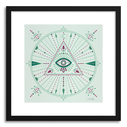 Art print Green Evil Eye Mandala by artist Cat Coquillette