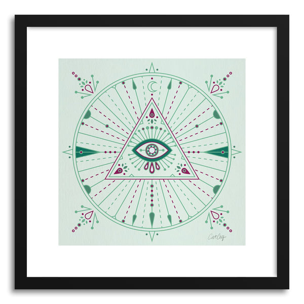 Art print Green Evil Eye Mandala by artist Cat Coquillette