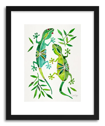 Art print Green Geckos by artist Cat Coquillette