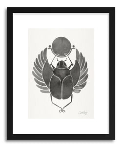 hide - Art print Grey Scarab by artist Cat Coquillette in white frame