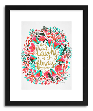 Art print Laughs Flowers Pink by artist Cat Coquillette