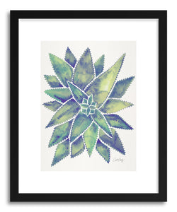 hide - Art print Marbled Aloe Vera by artist Cat Coquillette in natural wood frame