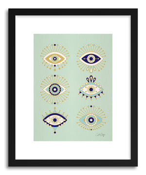 Art print Mint Evil Eyes by artist Cat Coquillette