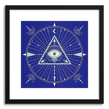 Art print Navy Evil Eye Mandala by artist Cat Coquillette