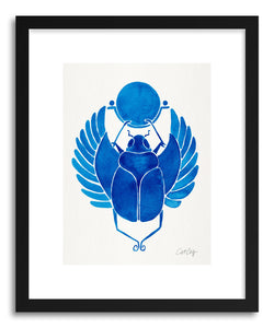 hide - Art print Navy Scarab by artist Cat Coquillette in white frame