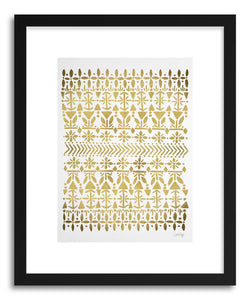 hide - Art print Norwegian Gold on White by artist Cat Coquillette in natural wood frame
