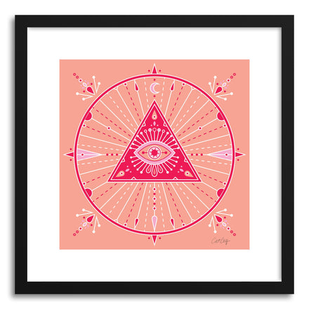 Art print Pink Evil Eye Mandala by artist Cat Coquillette
