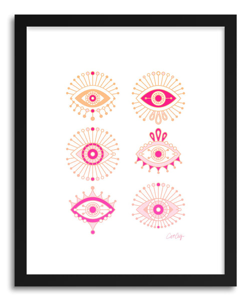 Art print Pink Evil Eyes by artist Cat Coquillette