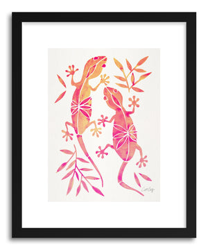 Art print Pink Geckos by artist Cat Coquillette