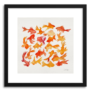 hide - Art print Goldfish by artist Cat Coquillette in natural wood frame