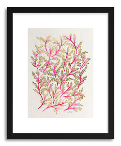 hide - Art print Pink Gold Branches by artist Cat Coquillette in white frame