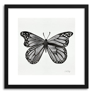hide - Art print Silver Butterfly by artist Cat Coquillette in natural wood frame